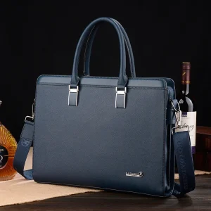 porte document homme cuir bleu