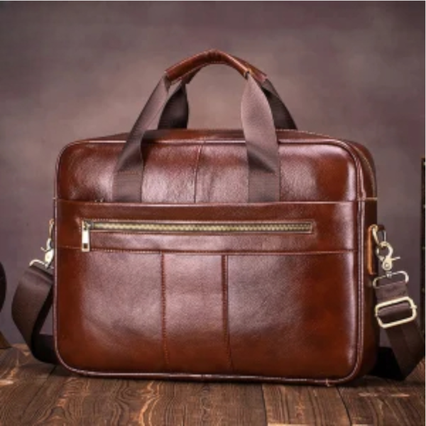 porte document cuir marron élégant